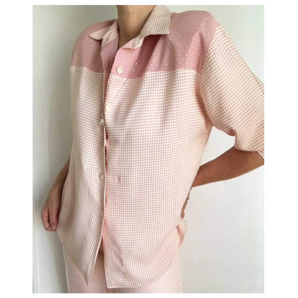 Dusty Rose Checked Country Blouse